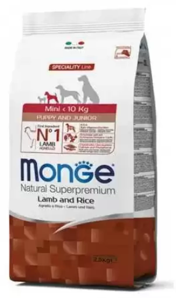 Monge Mini < 10 kg Puppy and Junior Lamb With Rice 2.5KG Monge Mini < 10 kg Puppy and Junior Lamb With Rice 2.5KG